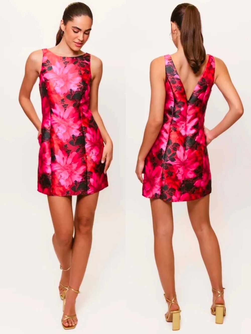 NWT HUTCH × ANTHROPOLOGIE Fuschia Ren Floral Jacquard Cocktail Mini Dress